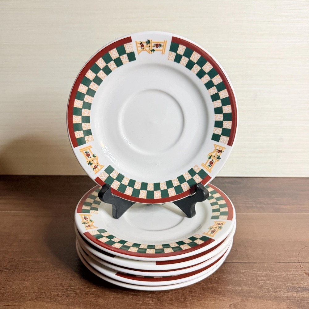 6 VTG Betty Crocker Country Inn Saucers Tea Coffee Cup Plate Stoneware Farmhouse